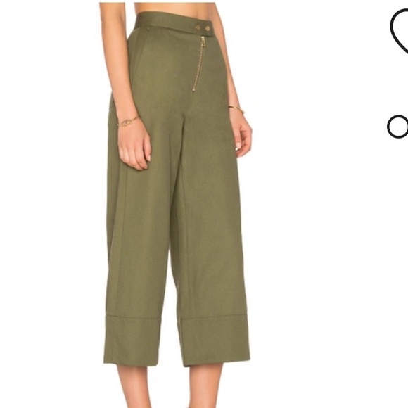 T by Alexander Wang Green Culottes  Size 0 - Picture 2 of 6
